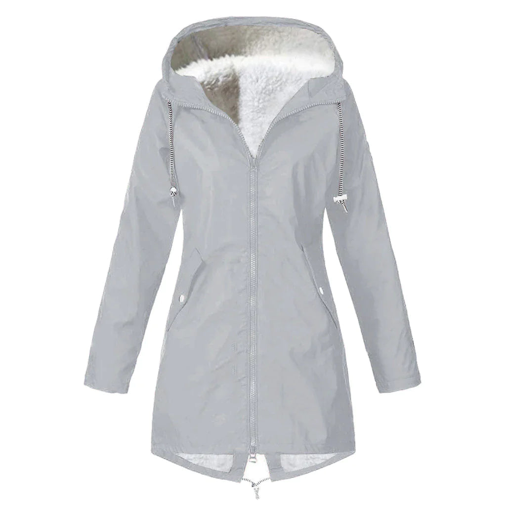 Waterproof Women's Parka Jacket With Hood And Fleece