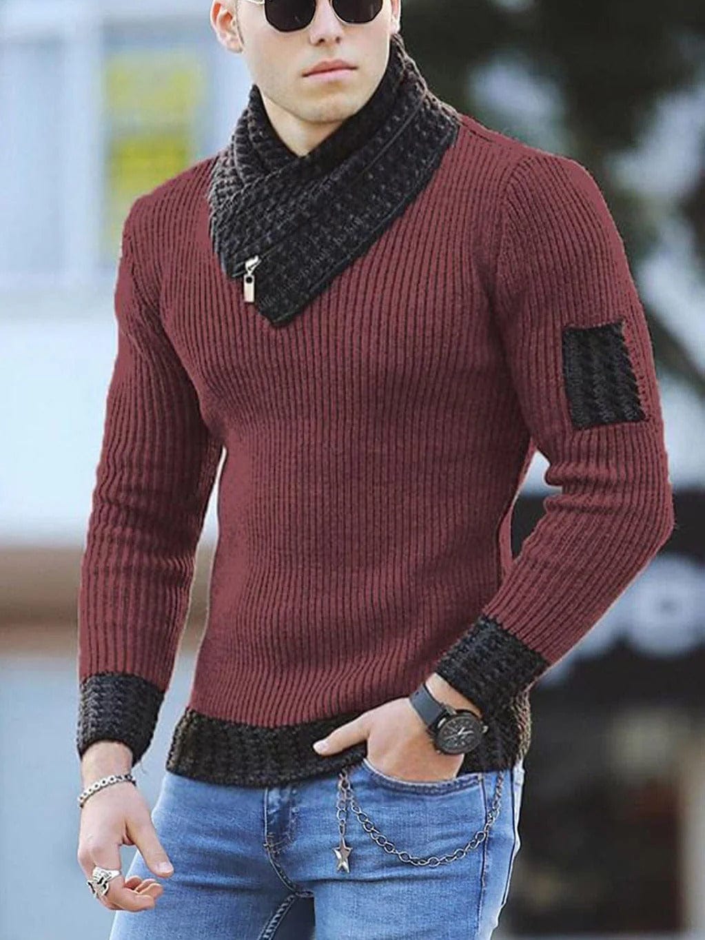 Warm Zip-up Sweater for Men