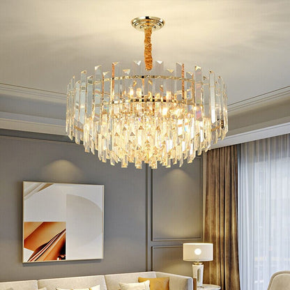 Circular Glass LED Lamp With Gold Accent