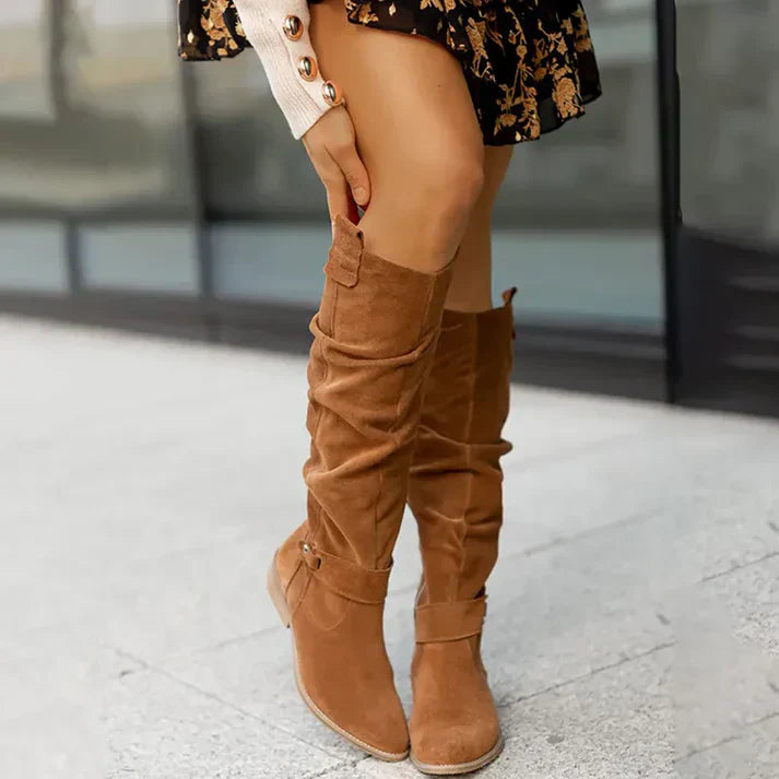 Monochrome knee-high rain boots