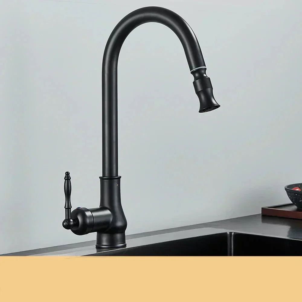Classic Bronze Rotating Kitchen Faucet With Dark Finish