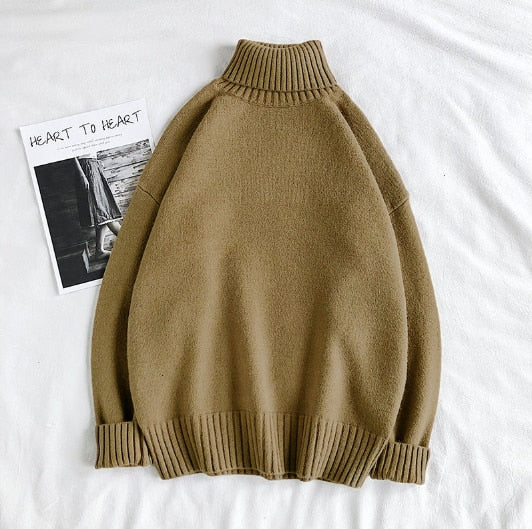 Knitted Winter Turtleneck Jumper Men
