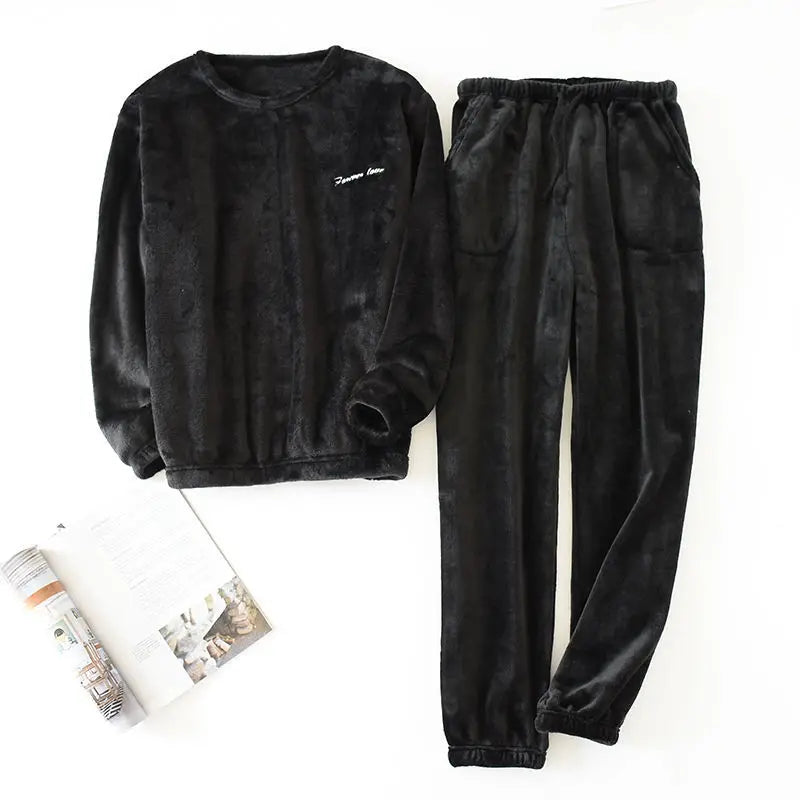 Cozy Plush 2-Piece Sleepwear Set for Men