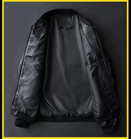 Vintage Leather Jacket with Pocket for Men Rugged Charm Meets Timeless Style