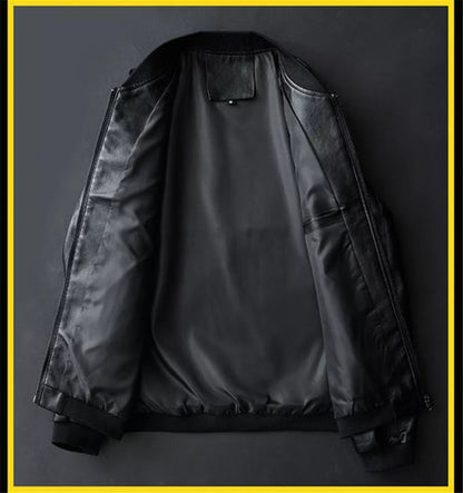 Vintage Leather Jacket with Pocket for Men Rugged Charm Meets Timeless Style