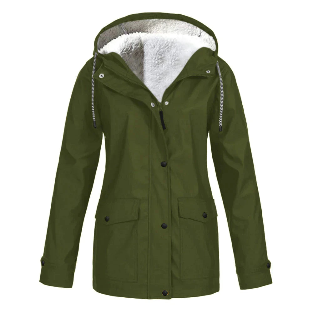 Waterproof Women's Parka Coat With Fleece