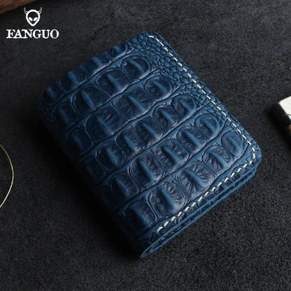 Vintage Gator Print Genuine Leather Wallet