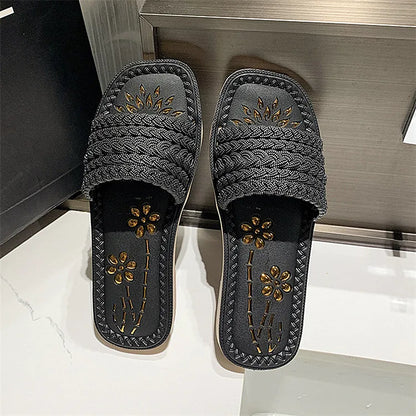 Comfortable Flat Sandal Shoes for Women - Summer Slip On