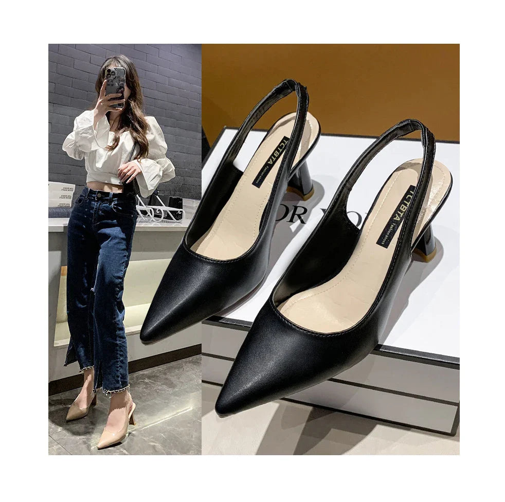 Low Heel Slip On Sandals for Women - BritishElegance