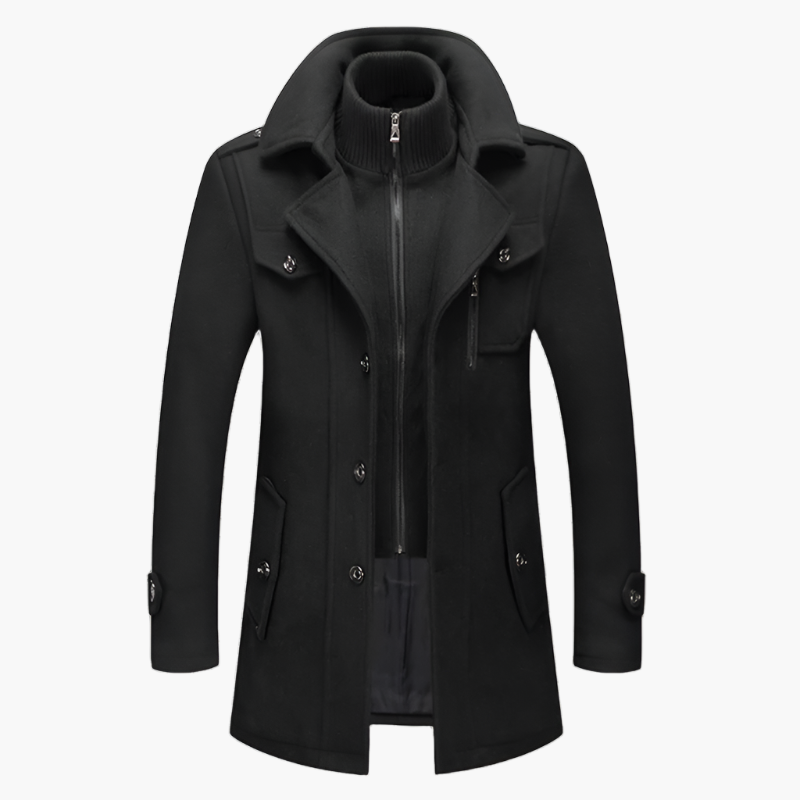 Men's Long Wool Coat – Premium Waterproof Overcoat for Autumn & Winter