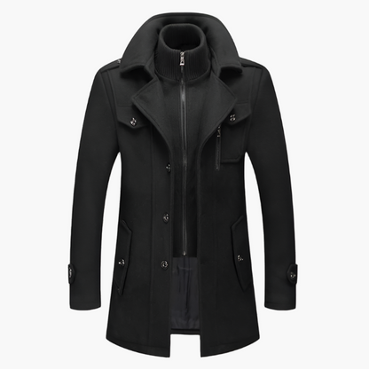 Men's Long Wool Coat – Premium Waterproof Overcoat for Autumn & Winter