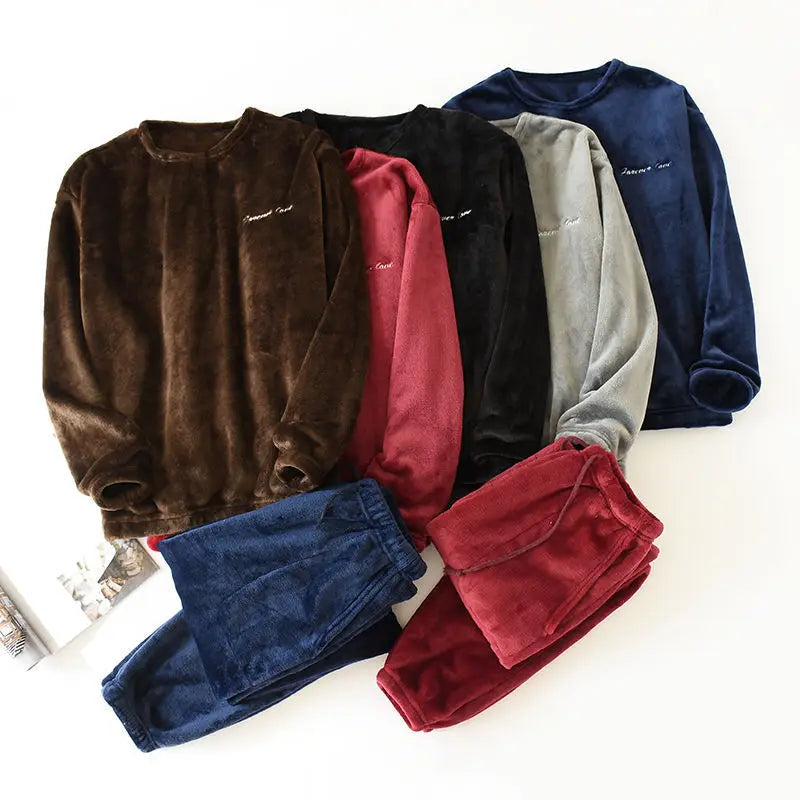 Cozy Plush 2-Piece Sleepwear Set for Men - BritishElegance