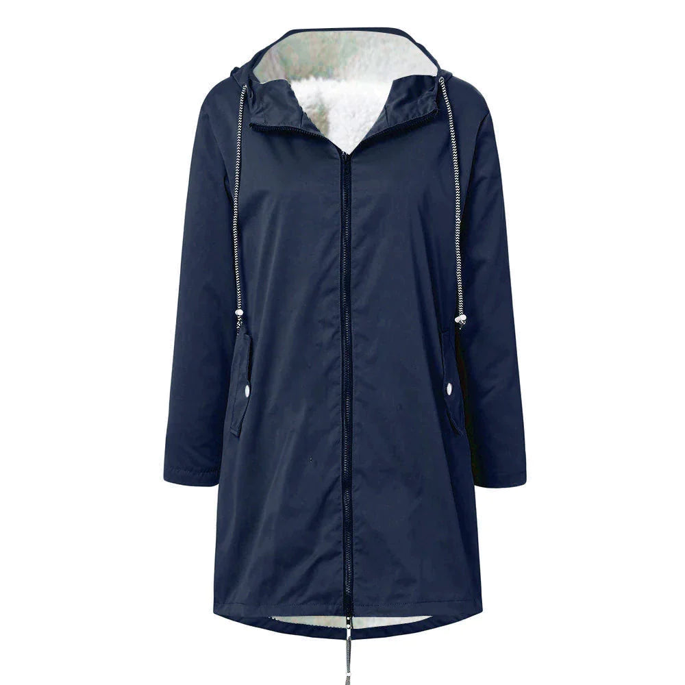 Waterproof Women's Parka Jacket With Hood And Fleece