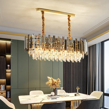 Circular Glass LED Lamp With Gold Accent