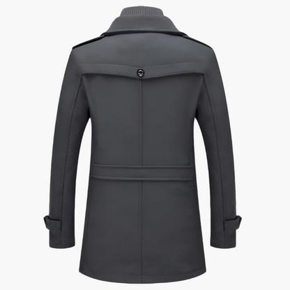 Men’s Layered Peacoat with Removable Inner Placket