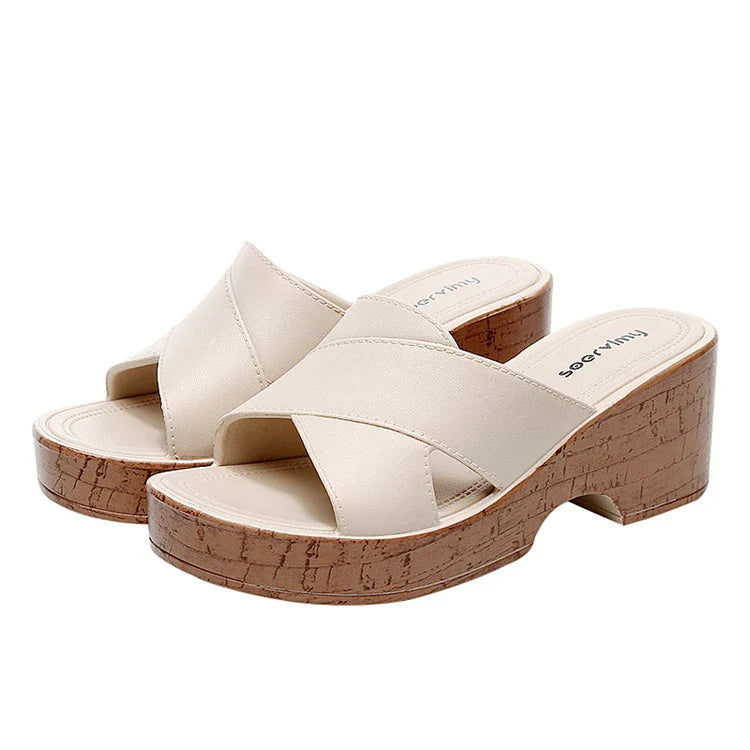 High Heel Espadrille Wedge Sandals - Summer Open Toe Shoes - BritishElegance