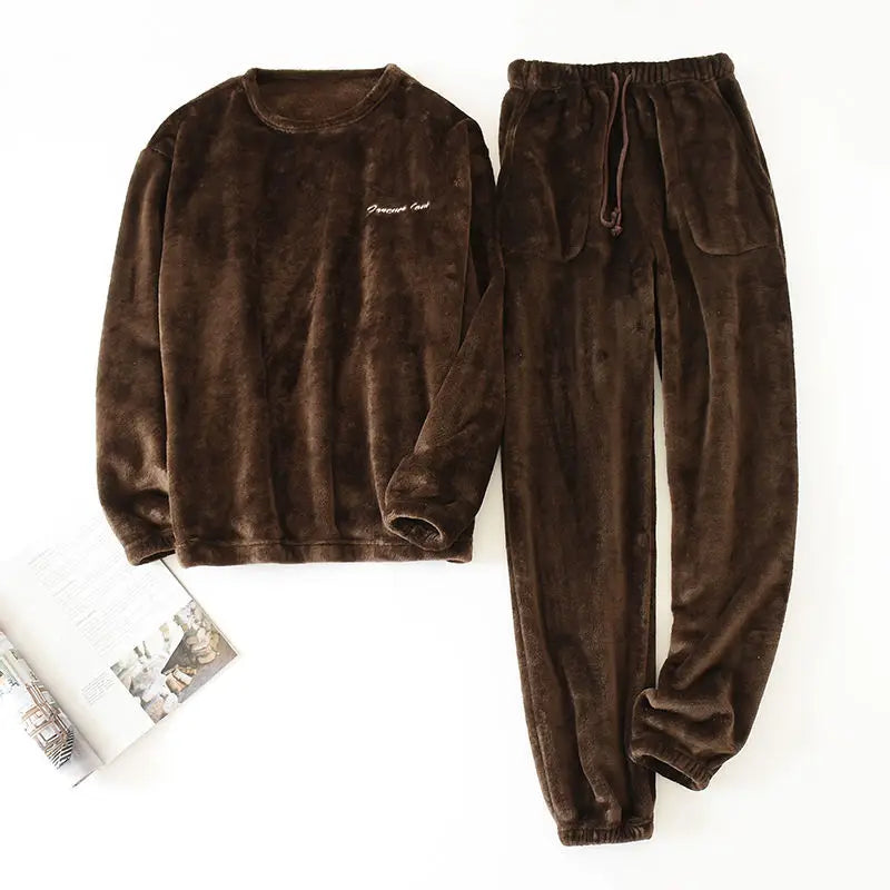 Cozy Plush 2-Piece Sleepwear Set for Men