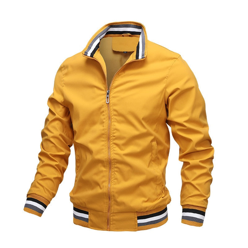 Slim Fit Striped Bomber Jacket - Casual Mens Wear