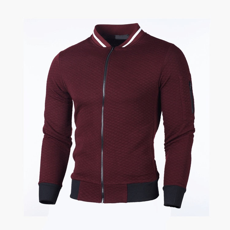 Men’s Diamond Quilted Full Zip Bomber Jacket