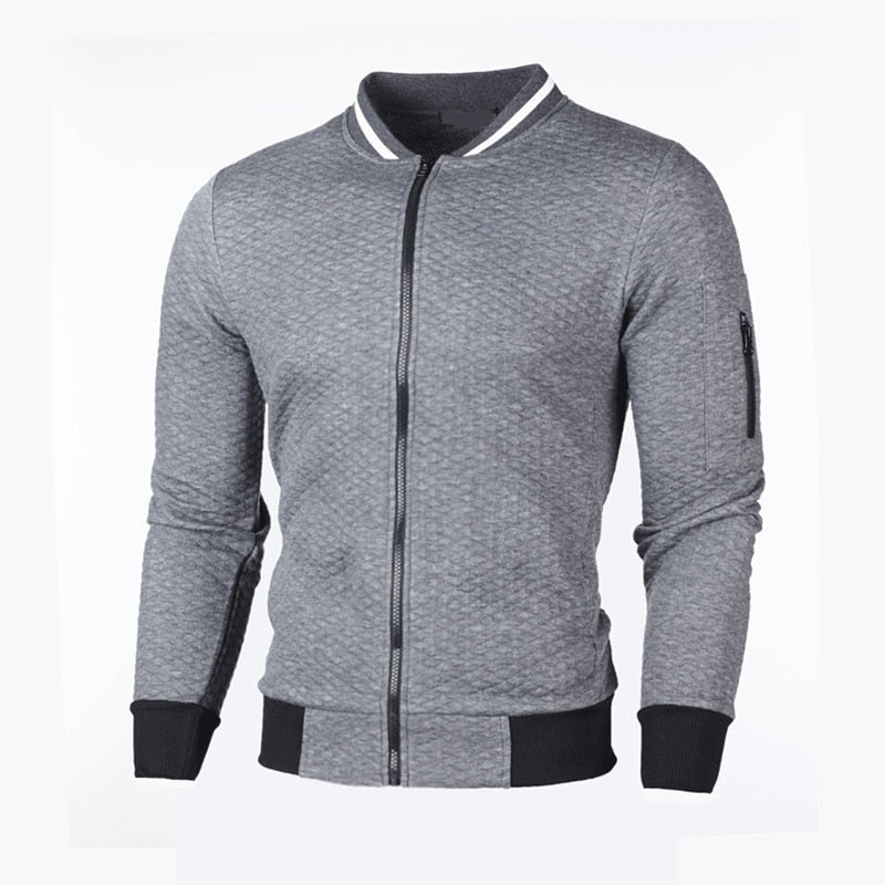 Men’s Diamond Quilted Full Zip Bomber Jacket