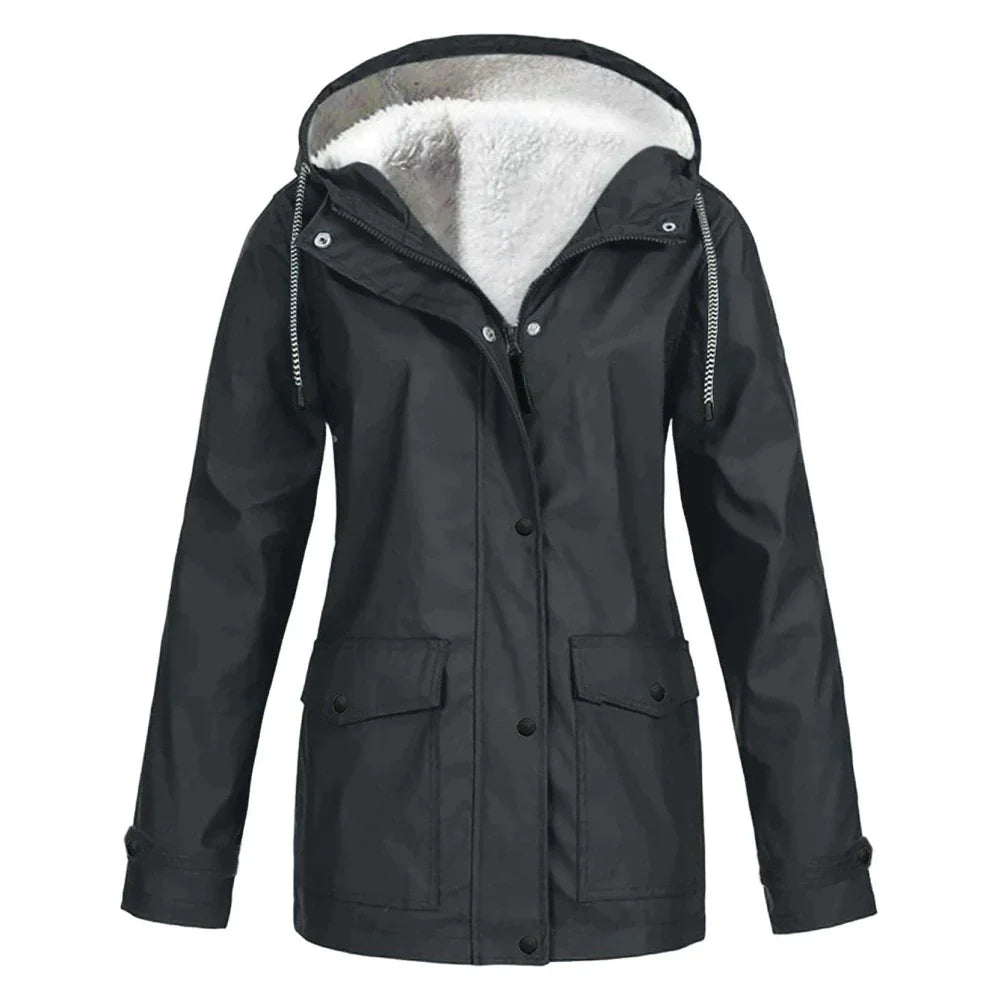 Waterproof Women's Parka Coat With Fleece - BritishElegance