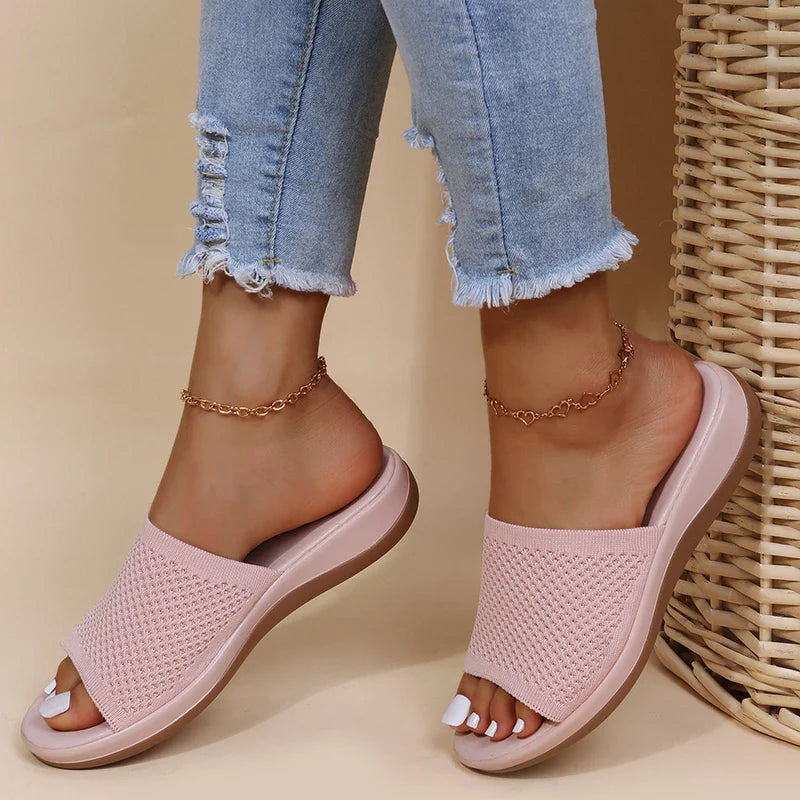 Comfortable Flat Wedge Sandals - Versatile Summer Shoes - BritishElegance