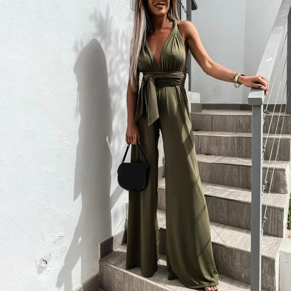 Chic Sleeveless Flowy Waist Jumpsuit for Women