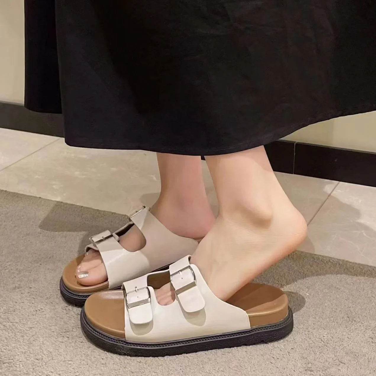 Women's Chic Peep Toe Sandals with Sparkly Details