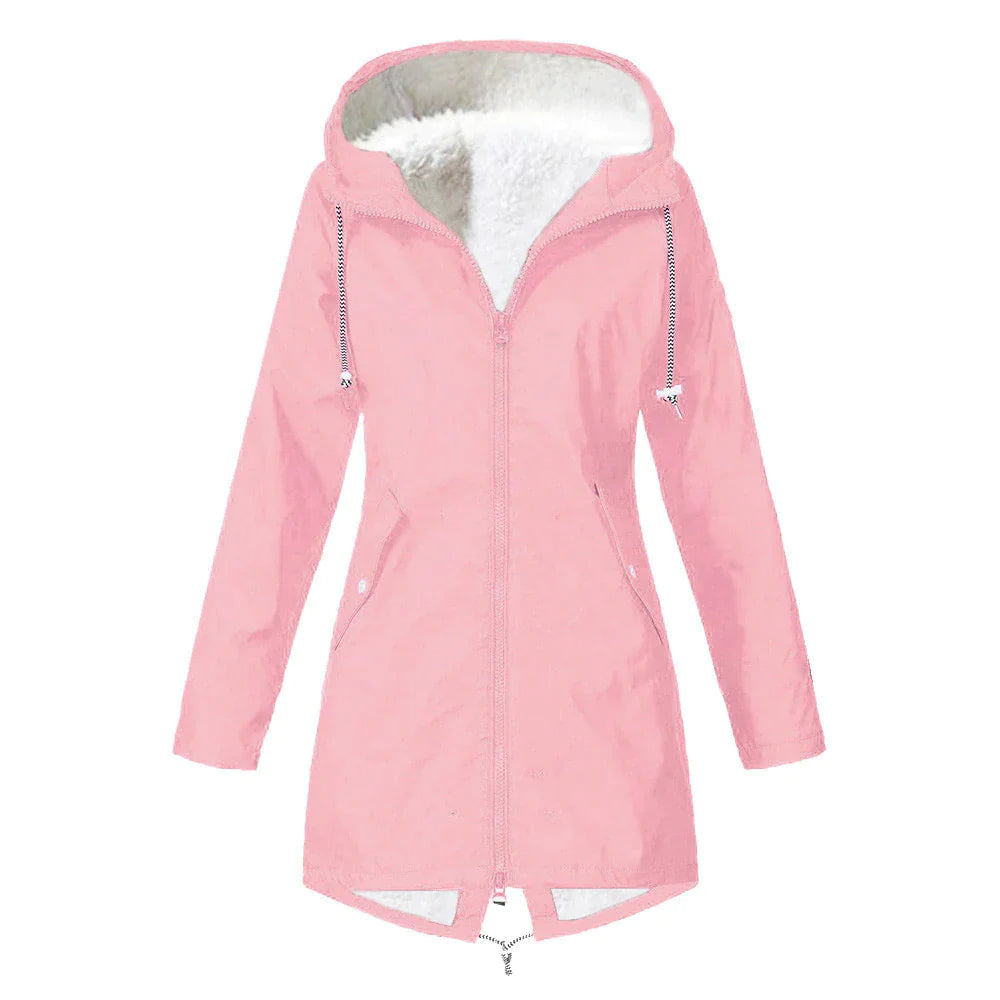 Waterproof Women's Parka Jacket With Hood And Fleece
