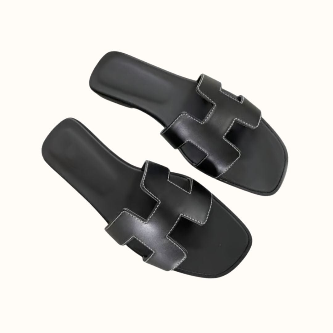 Luxury Faux Leather Slide Sandals