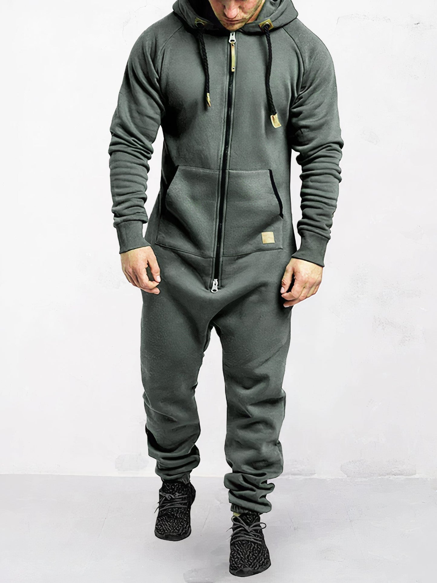 Men's Athletic Hooded Jumpsuit Outdoor Active Wear