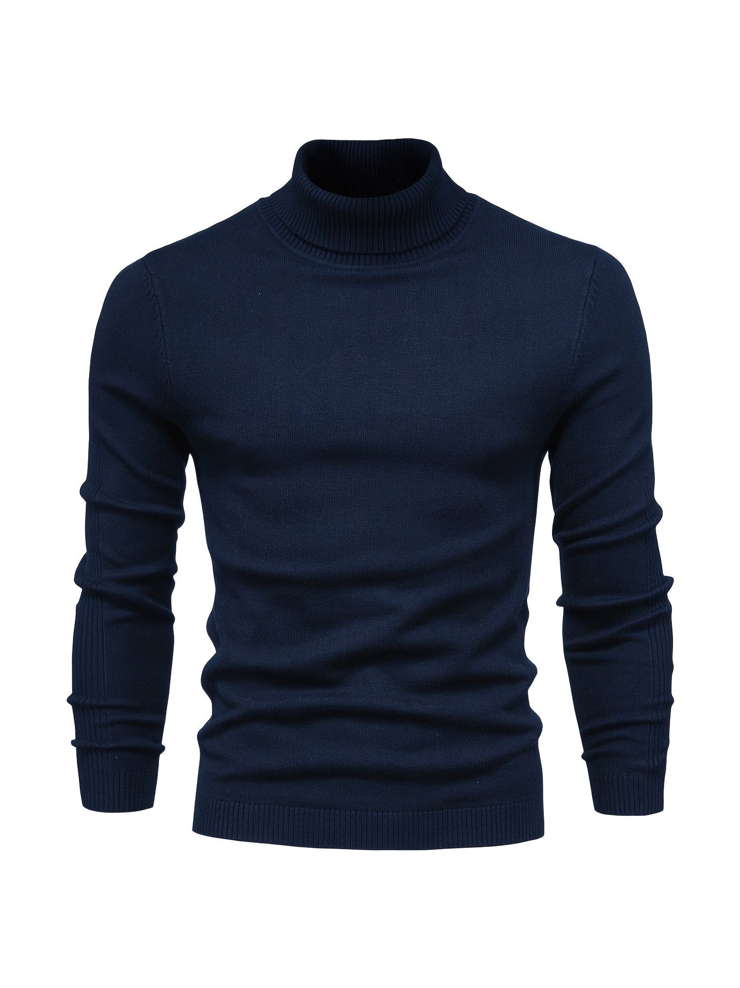 Fine merino wool turtleneck sweater for men