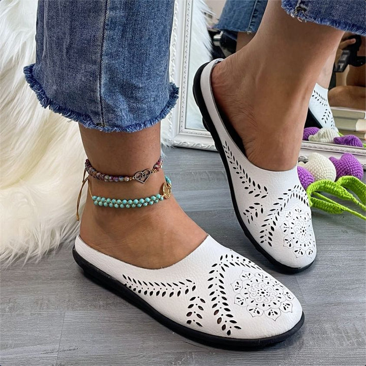 Elegant and comfortable orthopedic shoes in amber