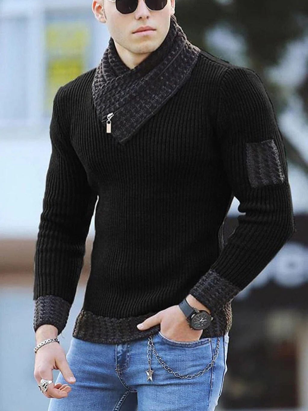 Warm Zip-up Sweater for Men