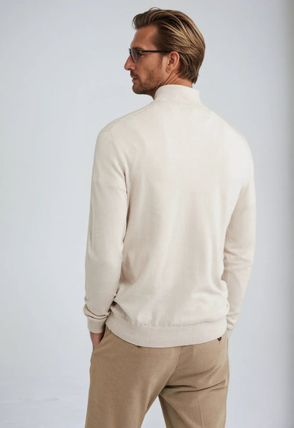 Carl - Beige Half-Zip Jumper