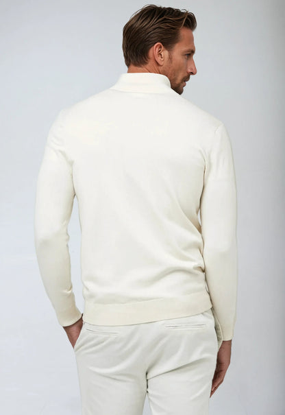 Classic Quarter-Zip White Jumper