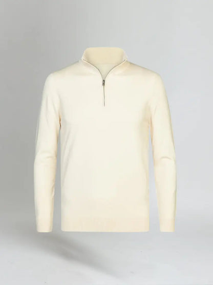 Classic Quarter-Zip White Jumper