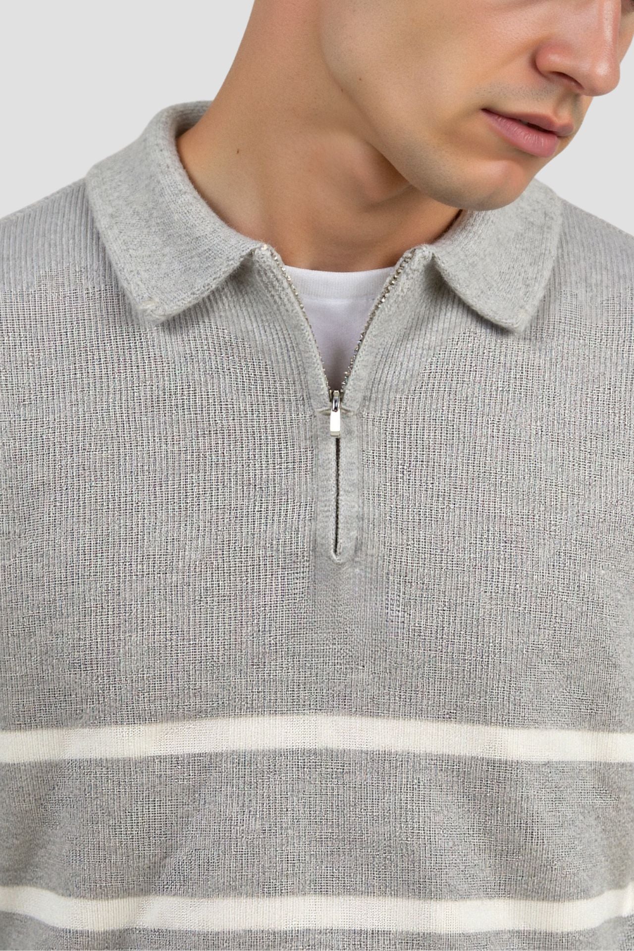 Men’s Rugby-Style Knit Sweater
