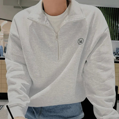 Half Zip Top - Sleek Zip Front & Soft Blend Layering Ease
