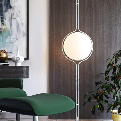 Tall Modern Floor Lamp with Cream Shade - BritishElegance