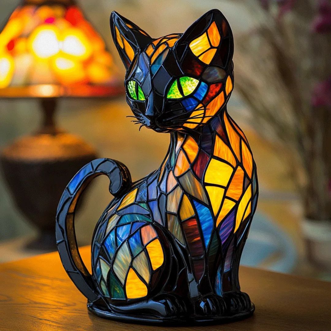 Unique Cat Table Lamp Home Decor Gift - BritishElegance