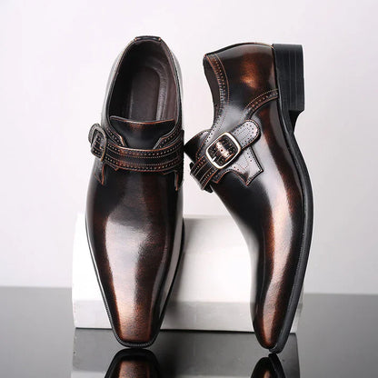 Polished Monk Strap Office Shoes Men