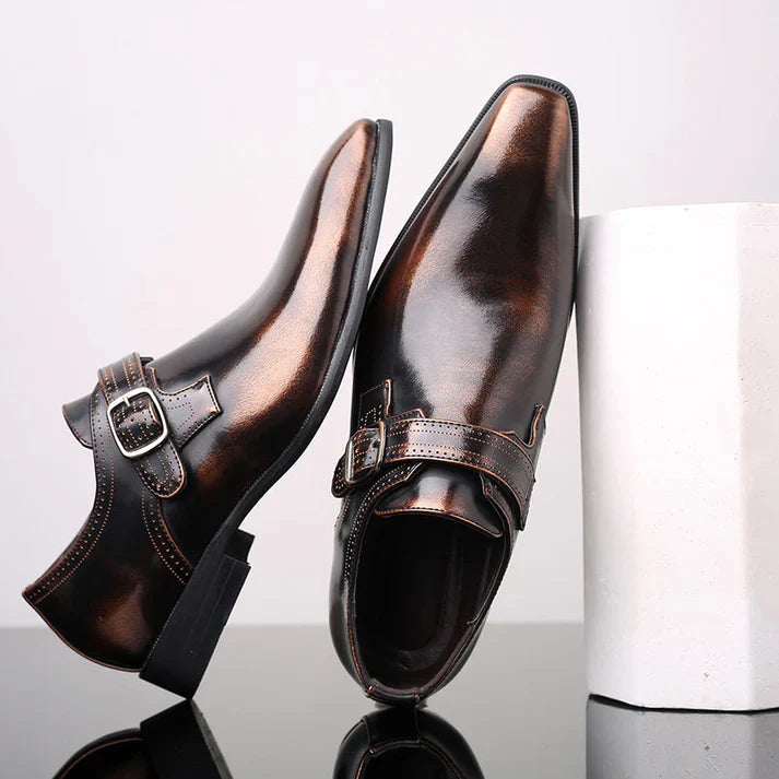 Polished Monk Strap Office Shoes Men