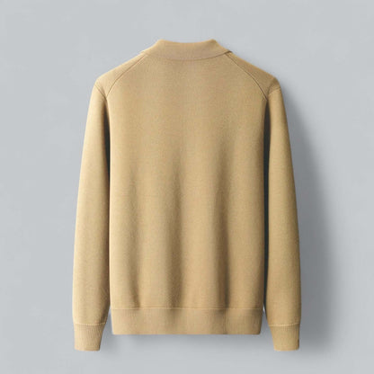 Chris | Men's fall cashmere blend cardigan button front turn-down collar