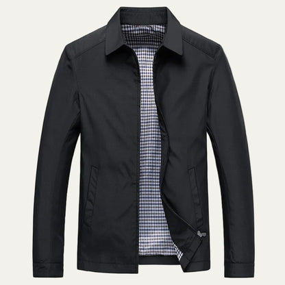 Men’s Classic Harrington Jacket with Check Lining