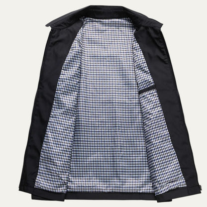 Men’s Classic Harrington Jacket with Check Lining