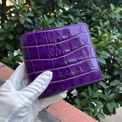 Custom Crocodile Skin Fold Wallet