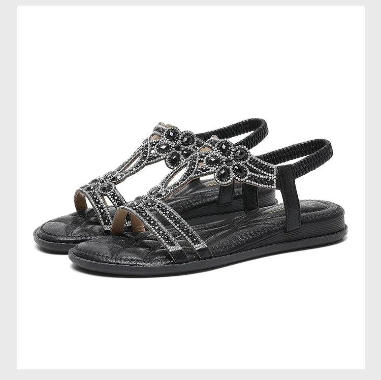 Sparkly Gemstone Flip Flop Sandals