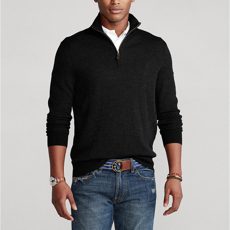 Soft Men's Fleece Quarter Zip Jumper for Cold Weather - BritishElegance