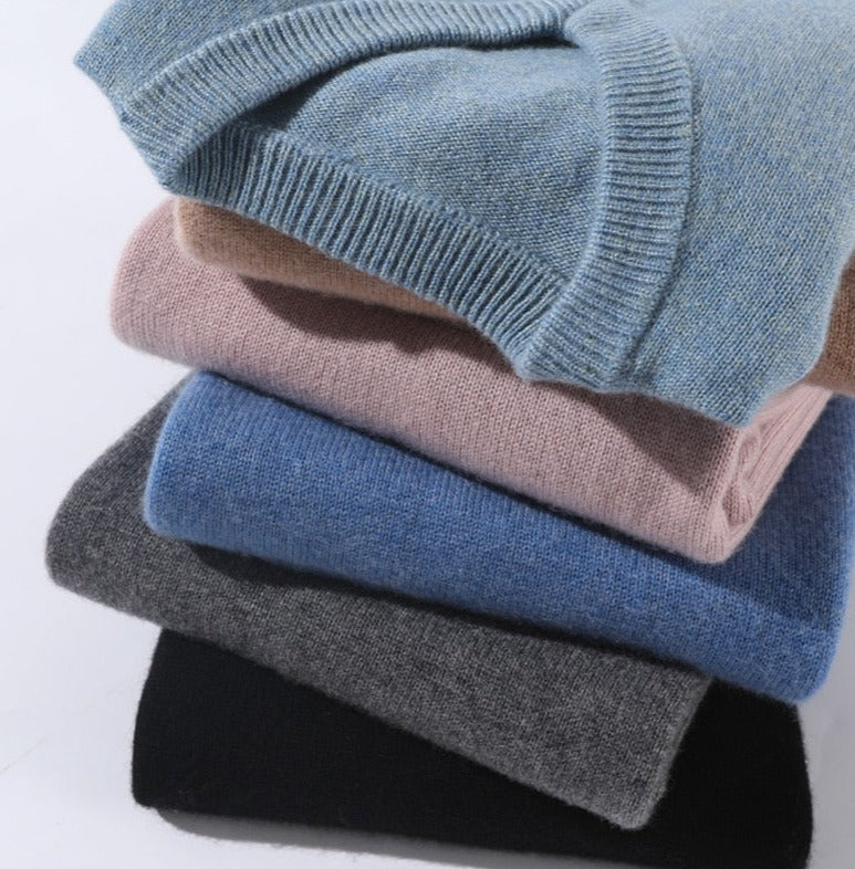 Luxurious Cashmere Crew Neck Classic Sweater - BritishElegance